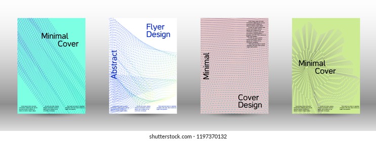 Minimal vector cover design with abstract gradient linear waves. Fashionable style.  Sound flyer for creating a fashionable abstract cover, banner,poster.