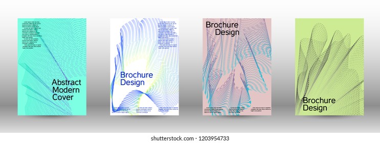Minimal vector cover design with abstract gradient linear waves. Fashionable style.  Suitable for creating a fashionable abstract cover, banner, poster.