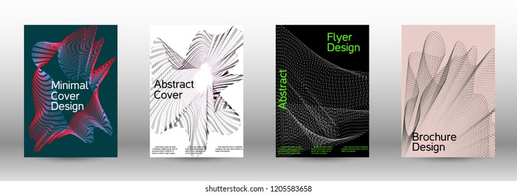 Minimal vector cover design with abstract gradient linear waves. Fashionable style.  Suitable for creating a fashionable abstract cover, banner, poster.