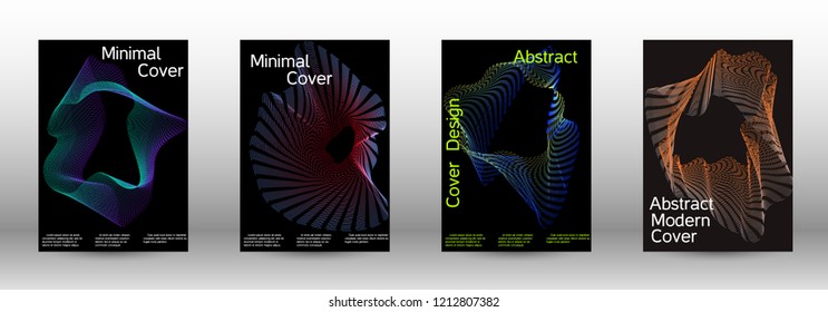 Minimal vector cover design with abstract gradient linear waves. Fashionable style.  Suitable for creating a fashionable abstract cover, banner, poster.