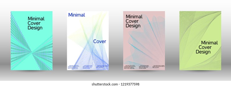 Minimal vector cover design with abstract gradient linear waves. Fashionable style.  Sound flyer for creating a fashionable abstract cover, banner,poster.