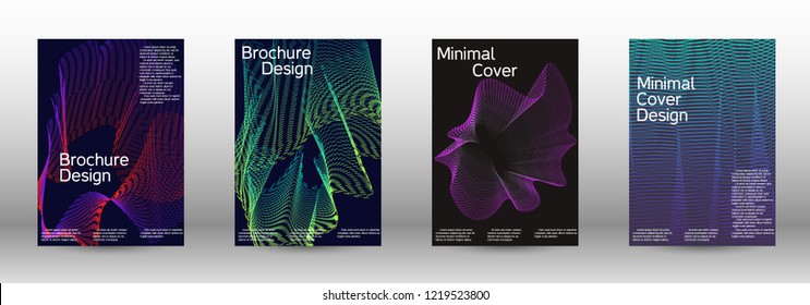 Minimal vector cover design with abstract gradient linear waves. Fashionable style.  Suitable for creating a fashionable abstract cover, banner, poster.