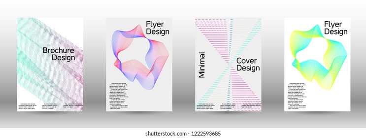 Minimal vector cover design with abstract gradient linear waves. Fashionable style.  Suitable for creating a fashionable abstract cover, banner, poster.