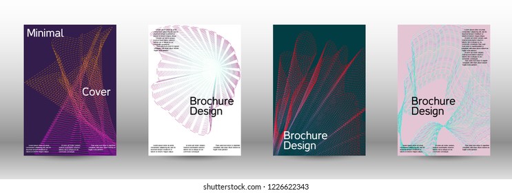 Minimal vector cover design with abstract gradient linear waves. Fashionable style.  Suitable for creating a fashionable abstract cover, banner, poster.