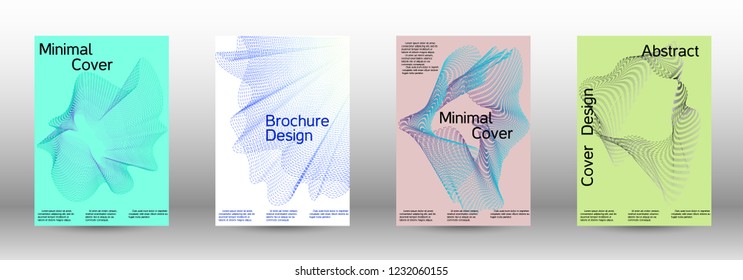 Minimal vector cover design with abstract gradient linear waves. Fashionable style.  Sound flyer for creating a fashionable abstract cover, banner,poster.