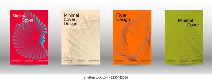 Minimal vector cover design with abstract gradient linear waves. Fashionable style.  Sound flyer for creating a fashionable abstract cover, banner,poster.