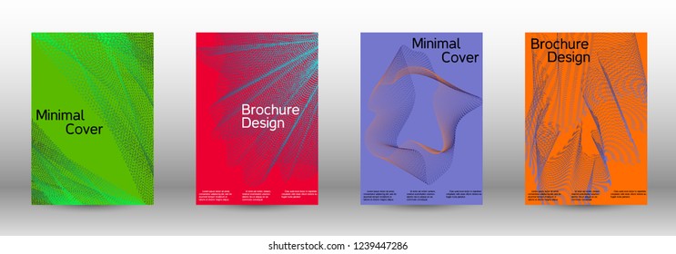 Minimal vector cover design with abstract gradient linear waves. Fashionable style.  Sound flyer for creating a fashionable abstract cover, banner,poster.