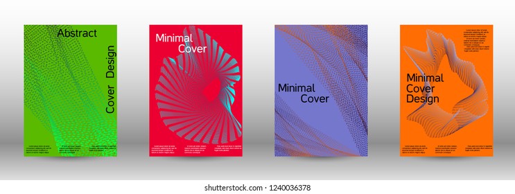 Minimal vector cover design with abstract gradient linear waves. Fashionable style.  Sound flyer for creating a fashionable abstract cover, banner,poster.