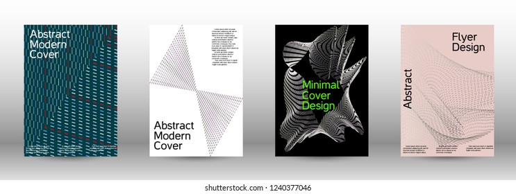 Minimal vector cover design with abstract gradient linear waves. Fashionable style.  Suitable for creating a fashionable abstract cover, banner, poster.
