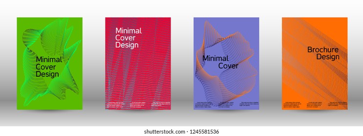 Minimal vector cover design with abstract gradient linear waves. Fashionable style.  Suitable for creating a fashionable abstract cover, banner, poster.