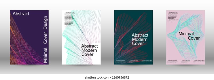Minimal vector cover design with abstract gradient linear waves. Fashionable style.  Suitable for creating a fashionable abstract cover, banner, poster.