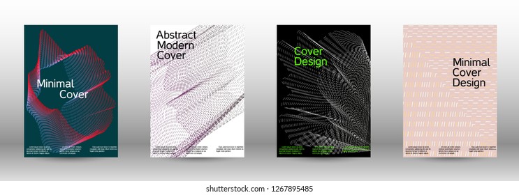 Minimal vector cover design with abstract gradient linear waves. Fashionable style.  Sound flyer for creating a fashionable abstract cover, banner,poster.