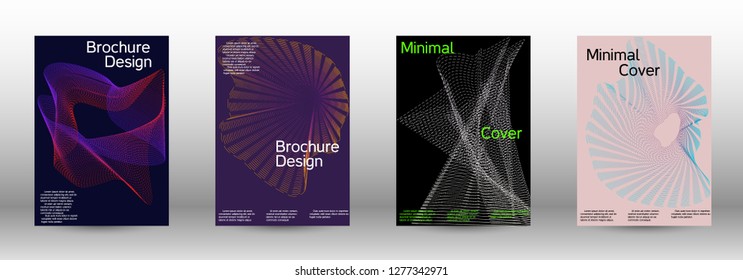 Minimal vector cover design with abstract gradient linear waves. Fashionable style.  Sound flyer for creating a fashionable abstract cover, banner,poster.