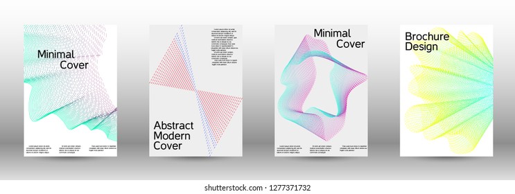 Minimal vector cover design with abstract gradient linear waves. Fashionable style.  Suitable for creating a fashionable abstract cover, banner, poster.