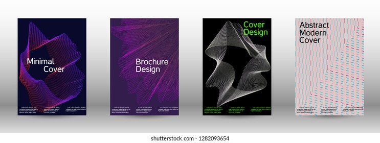 Minimal vector cover design with abstract gradient linear waves. Fashionable style.  Suitable for creating a fashionable abstract cover, banner, poster.