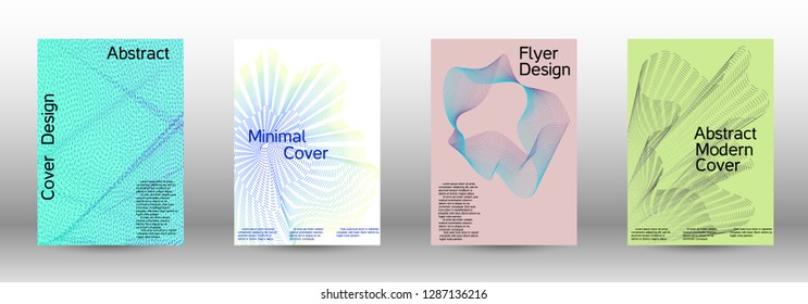 Minimal vector cover design with abstract gradient linear waves. Fashionable style.  Suitable for creating a fashionable abstract cover, banner, poster.