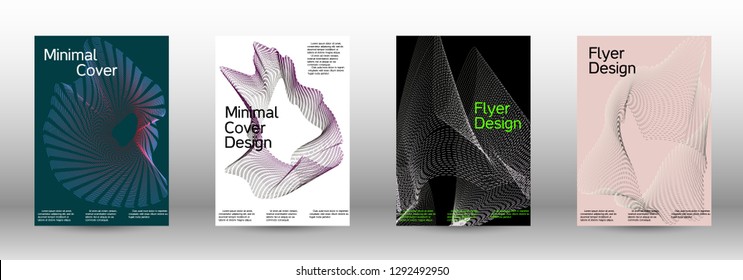 Minimal vector cover design with abstract gradient linear waves. Fashionable style.  Suitable for creating a fashionable abstract cover, banner, poster.