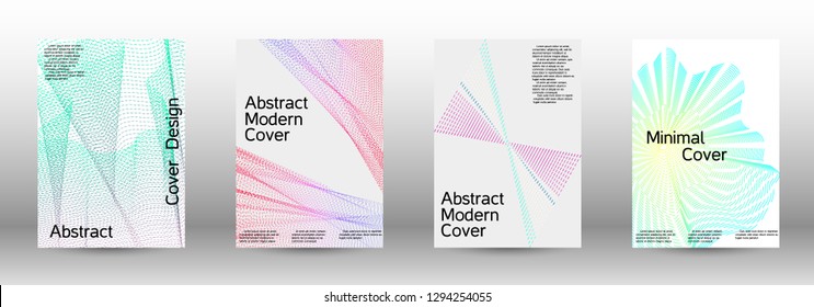 Minimal vector cover design with abstract gradient linear waves. Fashionable style.  Suitable for creating a fashionable abstract cover, banner, poster.