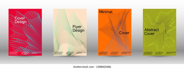 Minimal vector cover design with abstract gradient linear waves. Fashionable style.  Suitable for creating a fashionable abstract cover, banner, poster.