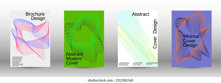 Minimal vector cover design with abstract gradient linear waves. Fashionable style.  Sound flyer for creating a fashionable abstract cover, banner,poster.