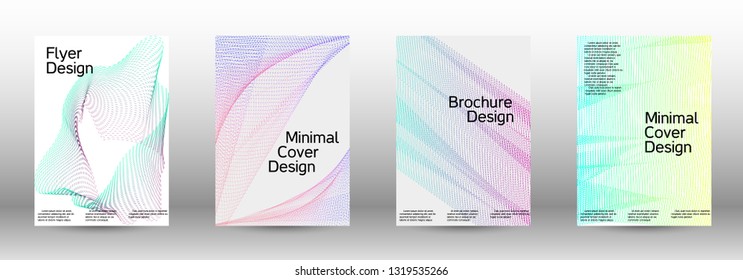 Minimal vector cover design with abstract gradient linear waves. Fashionable style.  Suitable for creating a fashionable abstract cover, banner, poster.