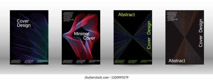 Minimal vector cover design with abstract gradient linear waves. Fashionable style.  Suitable for creating a fashionable abstract cover, banner, poster.