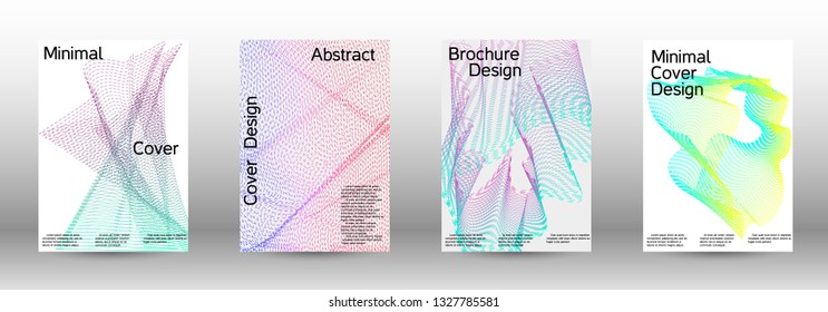 Minimal vector cover design with abstract gradient linear waves. Fashionable style.  Suitable for creating a fashionable abstract cover, banner, poster.