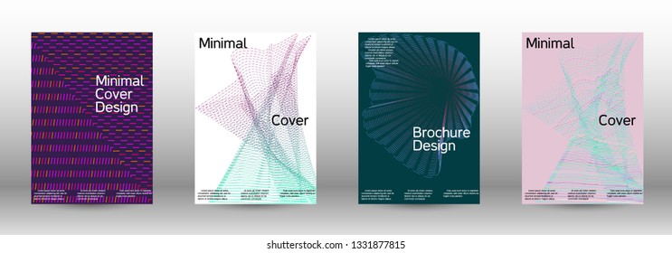 Minimal vector cover design with abstract gradient linear waves. Fashionable style.  Sound flyer for creating a fashionable abstract cover, banner,poster.