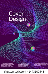 Minimal vector cover design with abstract gradient linear waves. Cover design. Vector sound flyer for creating a fashionable abstract cover, banner, poster, booklet.