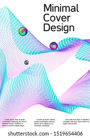 Minimal vector cover design with abstract gradient linear waves. Cover design. Future template for the design of the background of albums, business brochures, banner, poster.