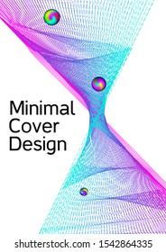 Minimal vector cover design with abstract gradient linear waves. Cover design. Sound flyer for creating a fashionable abstract cover, banner, poster, booklet.