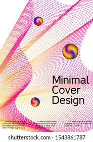 Minimal vector cover design with abstract gradient linear waves. Cover design. Sound flyer for creating a fashionable abstract cover, banner, poster, booklet.