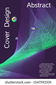 Minimal vector cover design with abstract gradient linear waves. Cover design. Vector sound flyer for creating a fashionable abstract cover, banner, poster, booklet.