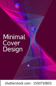 Minimal vector cover design with abstract gradient linear waves. Cover design. Future template for the design of the background of albums, business brochures, banner, poster.