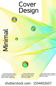 Minimal vector cover design with abstract gradient linear waves. Cover design. Sound flyer for creating a fashionable abstract cover, banner, poster, booklet.