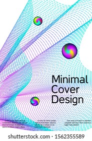 Minimal vector cover design with abstract gradient linear waves. Cover design. Vector sound flyer for creating a fashionable abstract cover, banner, poster, booklet.