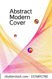 Minimal vector cover design with abstract gradient linear waves. Cover design. Vector sound flyer for creating a fashionable abstract cover, banner, poster, booklet.
