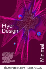 Minimal vector cover design with abstract gradient linear waves. Cover design. Sound flyer for creating a fashionable abstract cover, banner, poster, booklet.