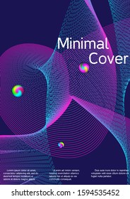 Minimal vector cover design with abstract gradient linear waves. Cover design. Sound flyer for creating a fashionable abstract cover, banner, poster, booklet.