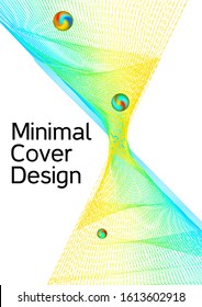 Minimal vector cover design with abstract gradient linear waves. Cover design. Future template for the design of the background of albums, business brochures, banner, poster.