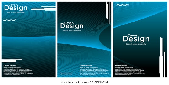 Minimal vector cover design with abstract gradient linear waves. Cover design. A set of modern abstract covers. Minimal vector cover design with abstract lines.