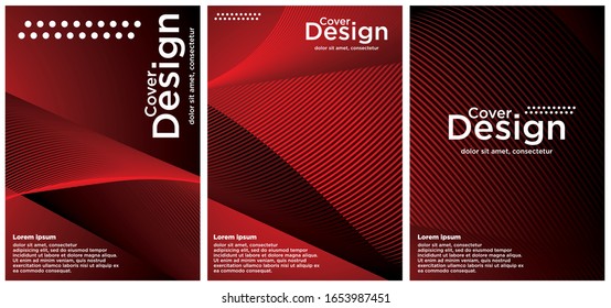 Diseño mínimo de portada vectorial con ondas lineales de gradiente abstracto. Diseño de portada. Un conjunto de tapas abstractas modernas. Diseño mínimo de portada vectorial con líneas abstractas.