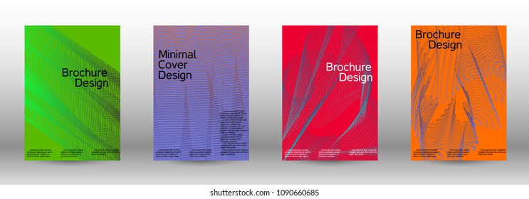 Minimal Vector cover design. A set of modern abstract covers. Creative backgrounds from abstract lines to create a fashionable abstract cover, banner, poster, booklet. Vector illustration. EPS 10.