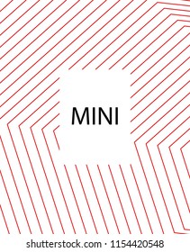 Minimal vector cover. Linear striped template for printing. Flat geometric backdrop design. Black Red White graphic layout. Cover print template. Rich Scarlet Burgundy cover design. Eps10 banner