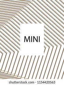 Minimal vector cover. Linear striped template for printing. Flat geometric backdrop design. Black Mustard White graphic layout. Minimal flyer template. Cover design in Black Gold White. Eps10 banner