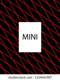 Minimal vector cover. Linear striped template for printing. Flat geometric backdrop design. Black Red White abstract banner. Minimal flyer template. Rich Scarlet Burgundy cover design. Vector cover.