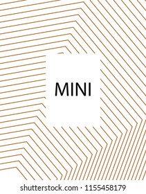 Minimal vector cover. Linear striped template for printing. Flat geometric backdrop design. Yellow Mustard Gold abstract banner Cover print template. Cover design in Black Gold White. Eps10 banner