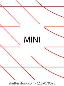 Minimal vector cover. Linear striped template for printing. Flat geometric backdrop design. Black Red White banner template. Lines Stripes poster. Banner design in simple colors. Eps10 banner.