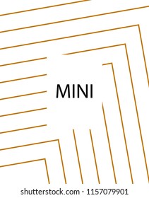Minimal vector cover. Linear striped template for printing. Flat geometric backdrop design. Yellow Mustard Gold graphic layout. Lines Stripes poster. Minimal geometry cover design. Eps10 banner.