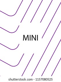 Minimal vector cover. Linear striped template for printing. Flat geometric backdrop design. Black Purple White abstract banner. Cover print template. Minimal geometry cover design. Abstract cover